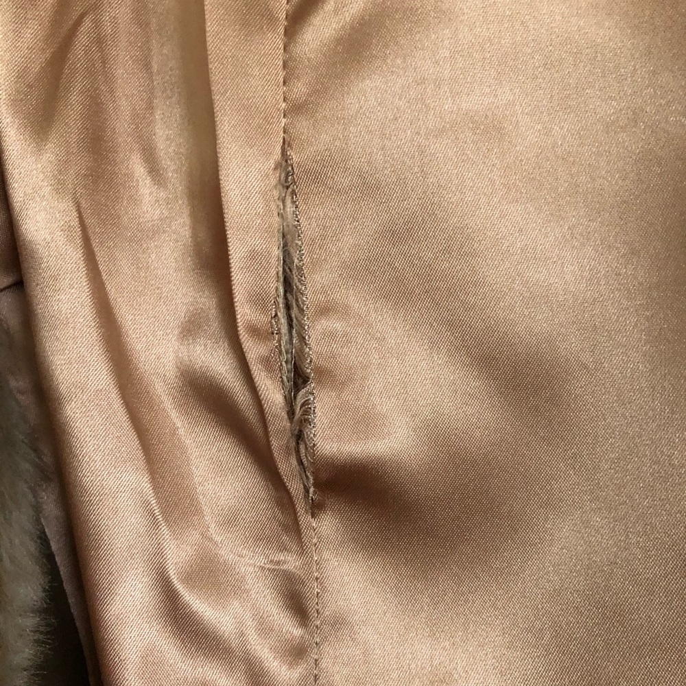 French Vintage Hooded TISSAVEL FauxFur Long Coat M - Picture 4 of 6
